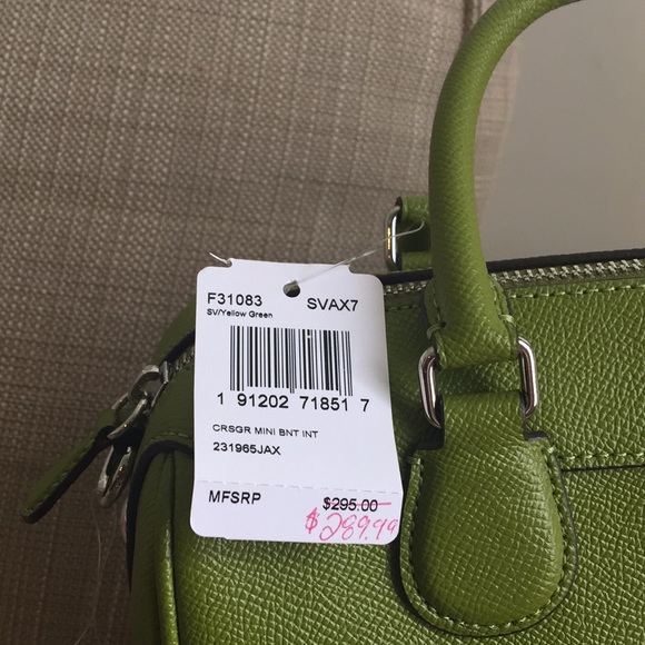 Coach green leather bag NWOT - Picture 4 of 5